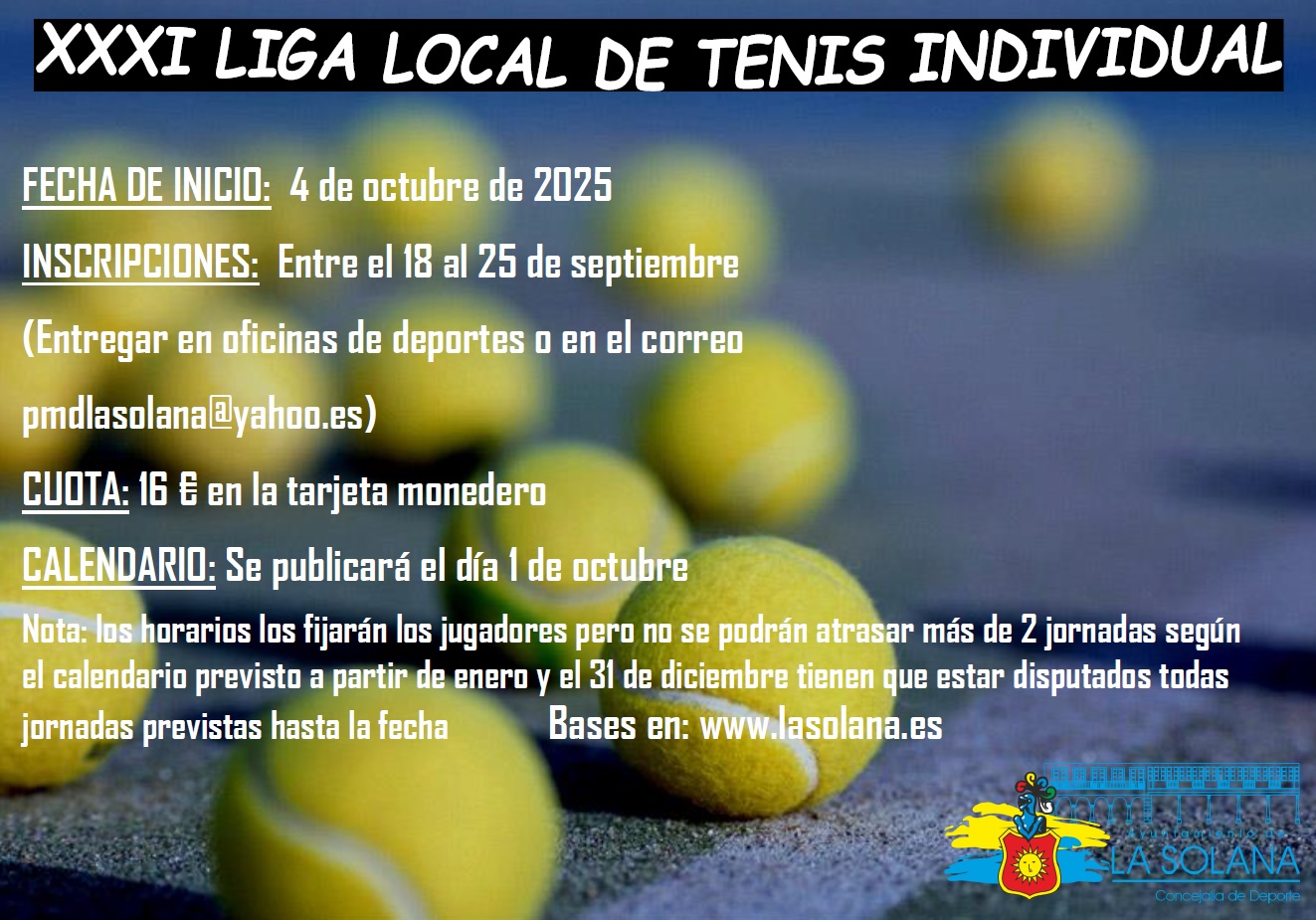 Cartel Liga de Tenis