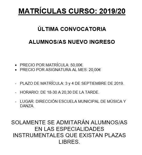 ultima convocatoria curso 2019-20