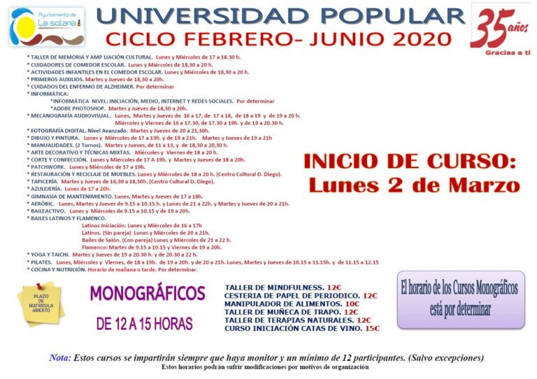 HORARIO FEBRERO-JUNIO 2020