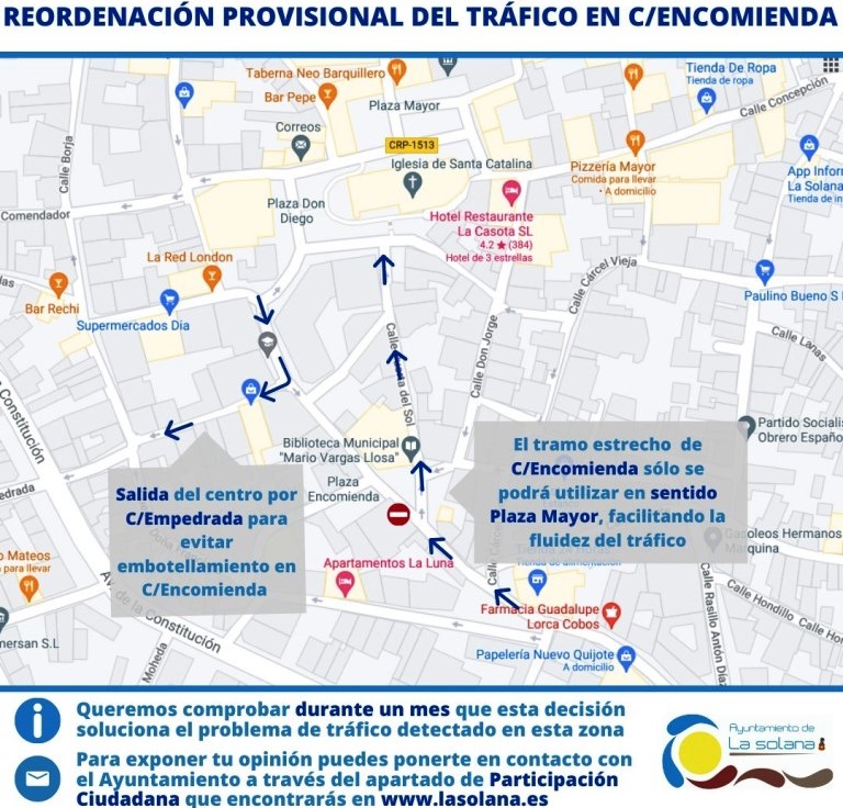 Mapa con la modificación provisional