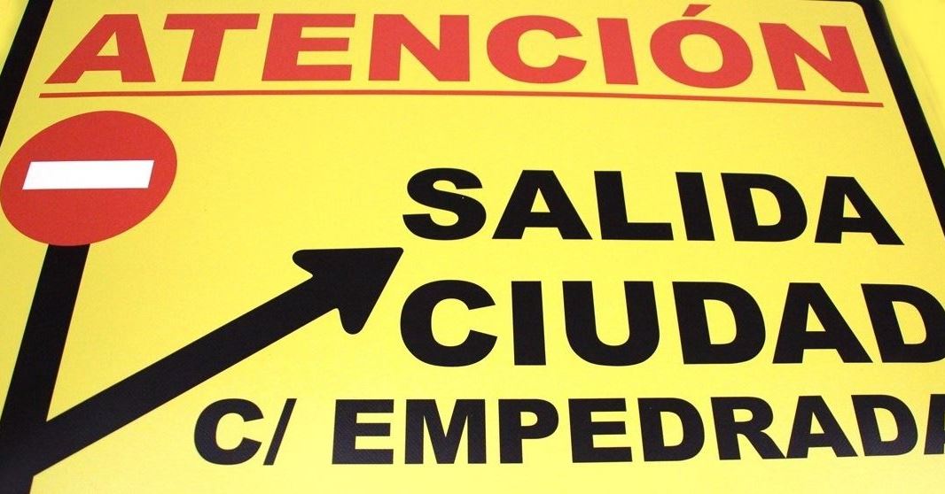 Señal desvío Empedrada