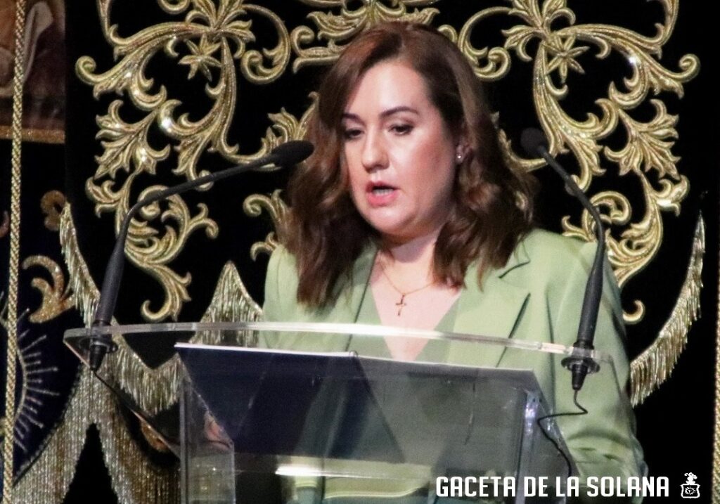 María Francisca Jaime durante la lectura de su pregón