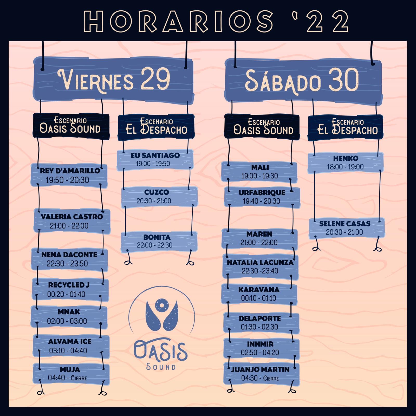 Horarios OASIS Sound
