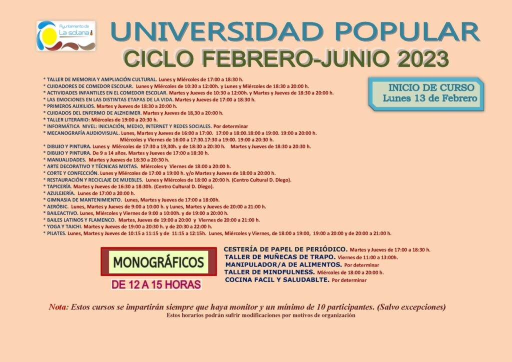 HORARIO CICLO FEBRERO-JUNIO 2023
