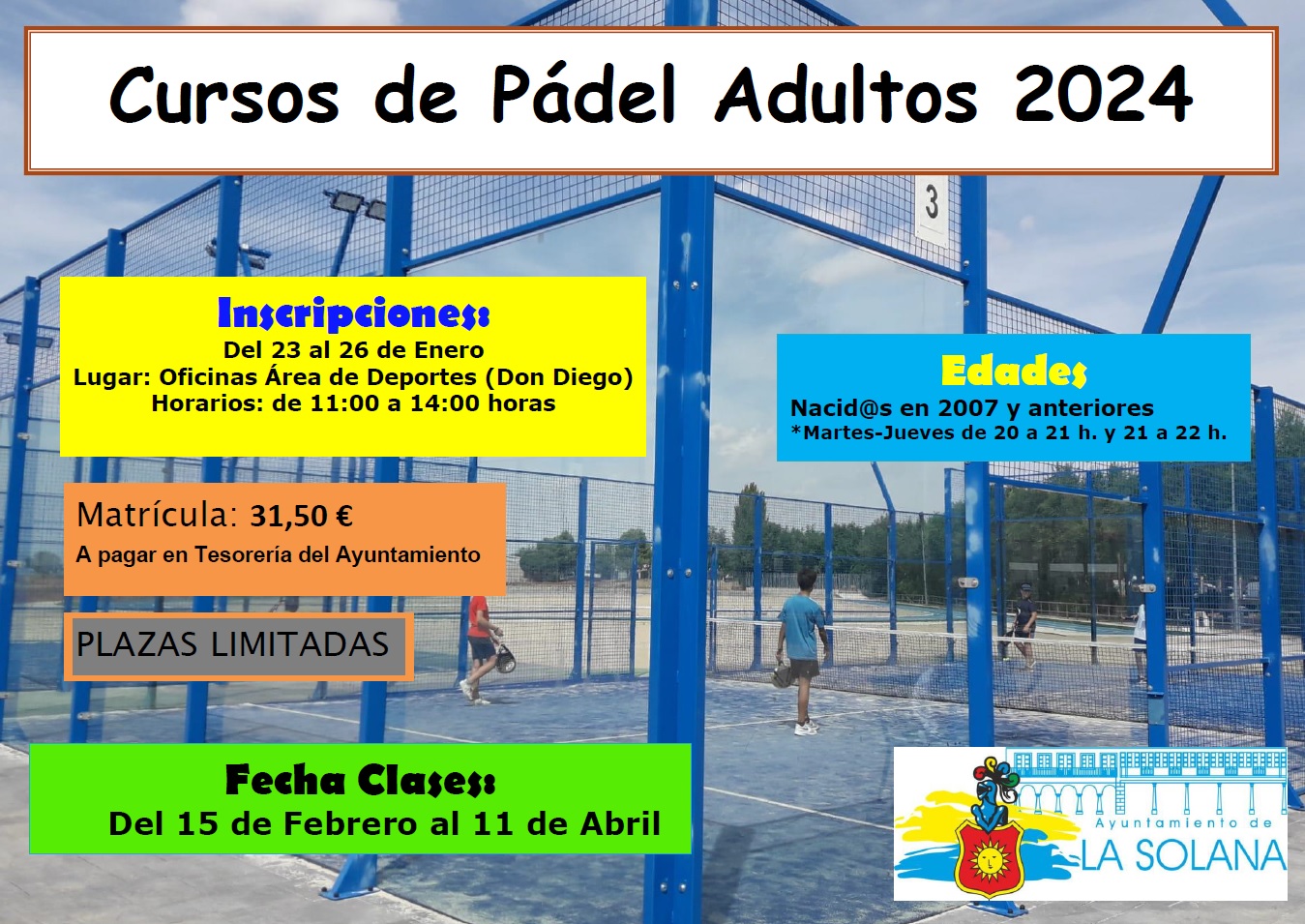 Curso pádel adultos