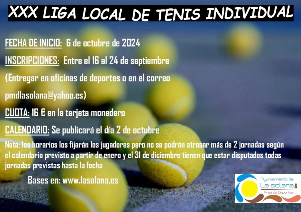 Cartel XXX Liga de Tenis