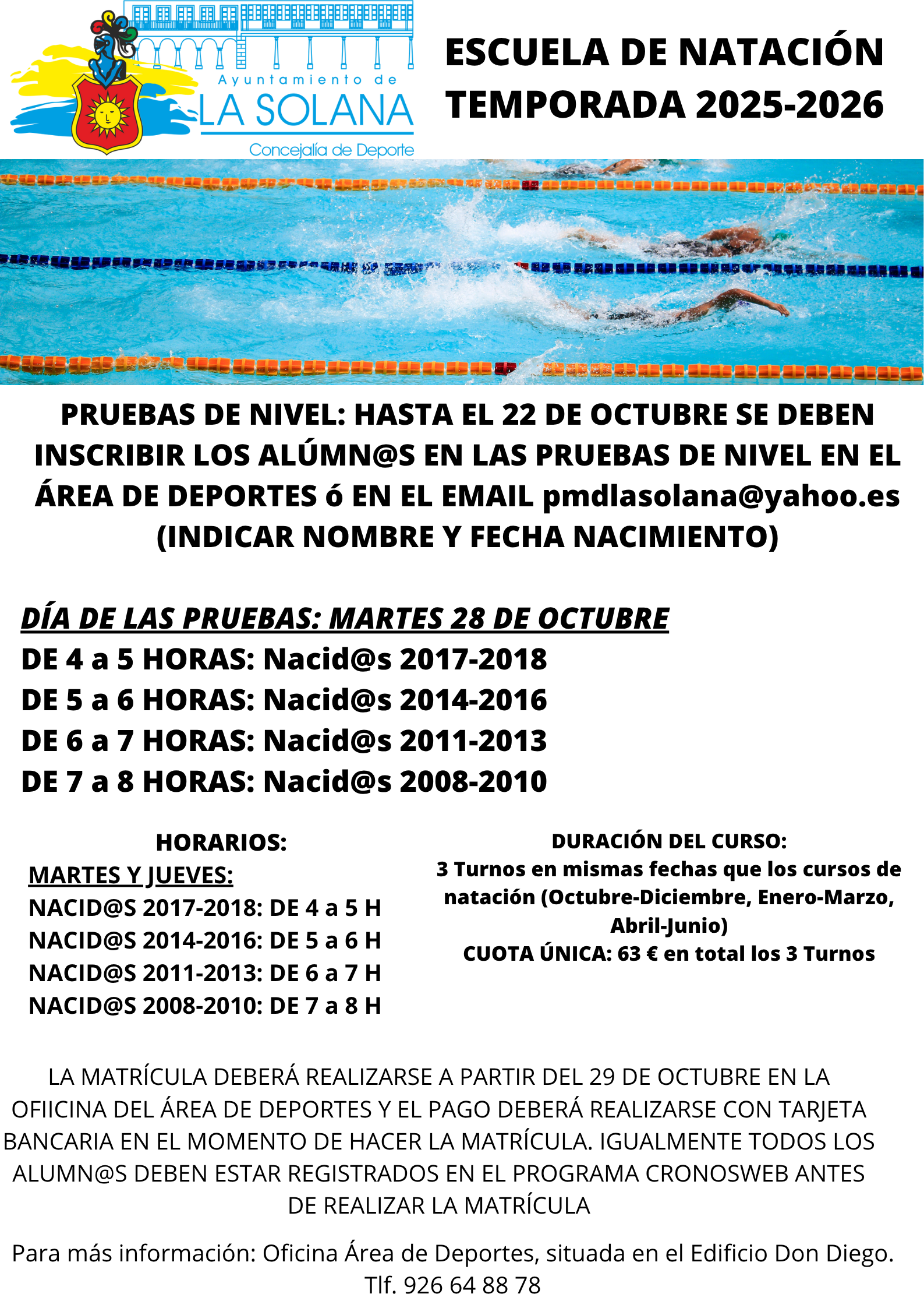 CARTEL ESCUELA DE NATACIÓN 2025-2026